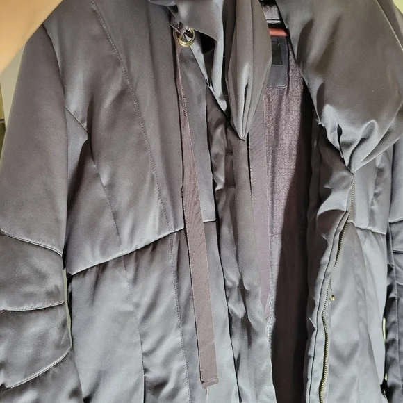 ELIE Tahari down puffer funnel neck coat parka jacket gray XS small - Picture 14 of 16
